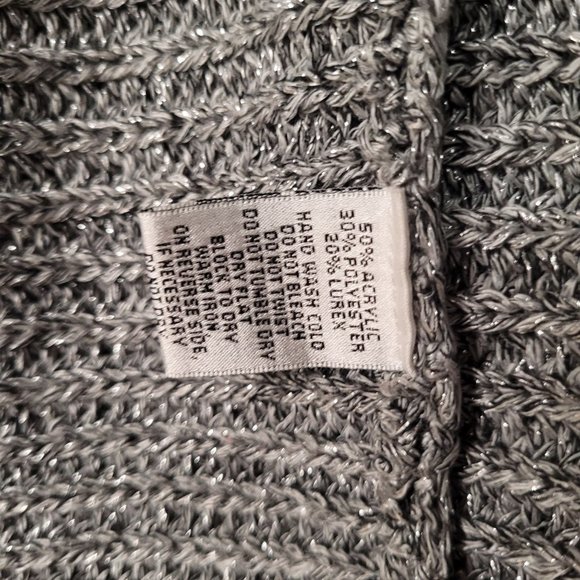 Cheryl Nash Silver Sparkle Cardigan Sweater - Picture 6 of 7